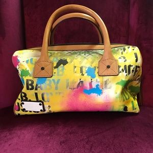 Multi-color graffiti style l.a.m.b. Handbag